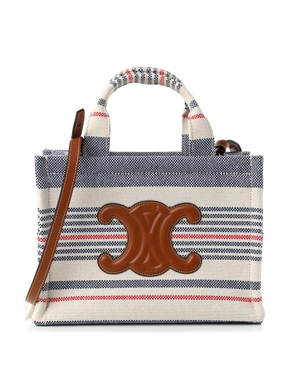 Celine Canvas Calfskin Striped Triomphe #360855C11B